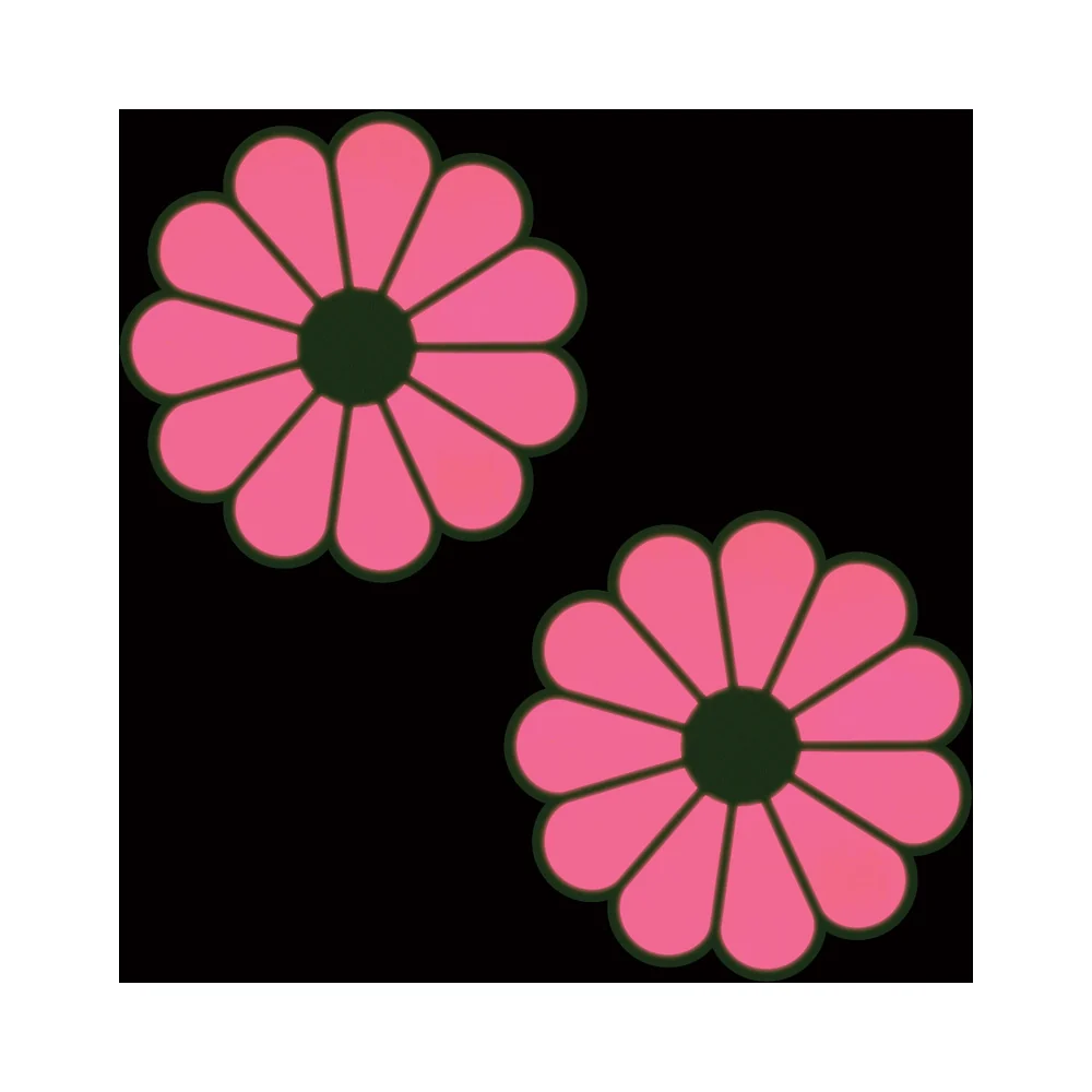 Pastease Daisy: Neon Green & Glow-in-the-Dark Neon Pink Petal Pasties Nipple Covers - Image 4
