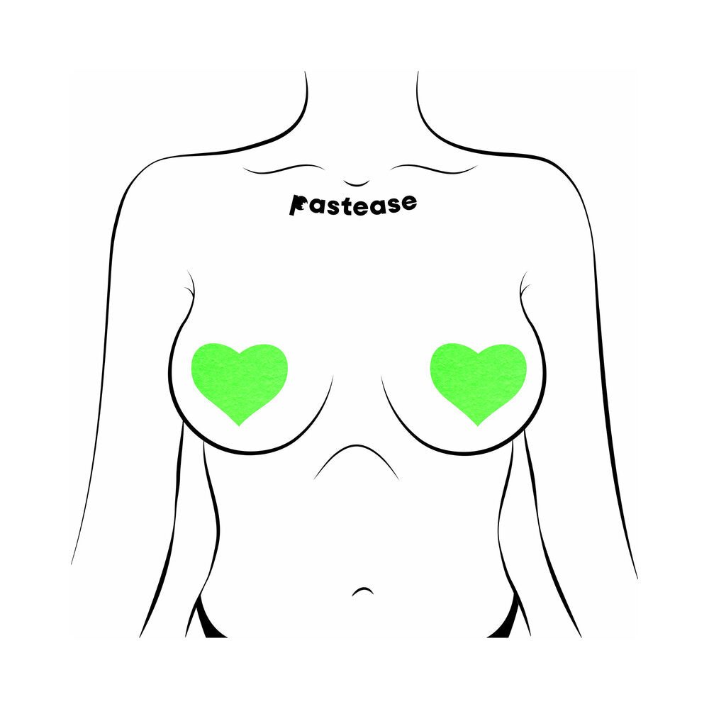 Pastease Love: Glow-in-the-Dark Hearts Pasties - Image 2