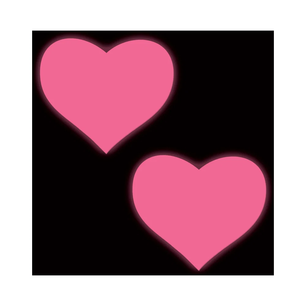 Pastease Love: Glow-in-the-Dark Neon Pink Heart Pasties Nipple Covers - Image 4