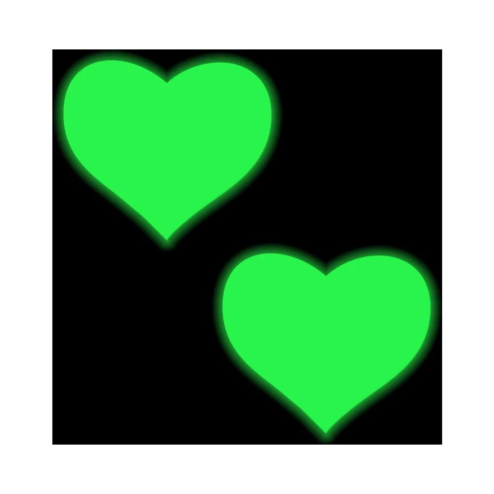 Pastease Love: Glow-in-the-Dark Neon Yellow Heart Pasties Nipple Covers - Image 4