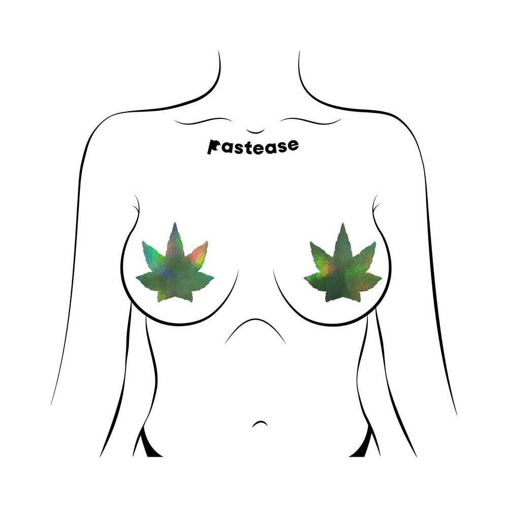 Pastease Indica Pot Leaf: Green Holographic Weed Pasties - Image 2