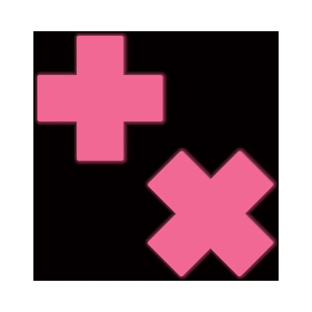 Pastease Plus X: Glow-in-the-Dark Neon Pink Cross Pasties Nipple Covers - Image 4