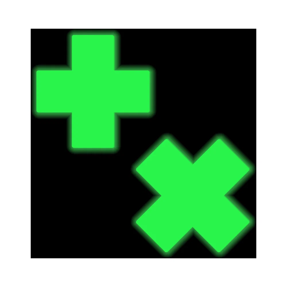 Pastease Plus X: Glow-in-the-Dark Neon Yellow Cross Pasties Nipple Covers - Image 4