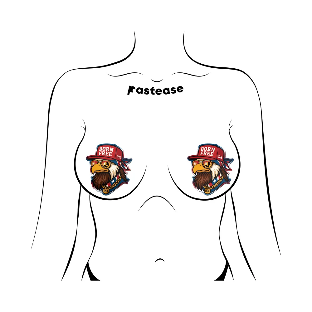 Pastease Patriotic Born Free Red White & Blue American Glory Eagle Nipple Covers - Image 2