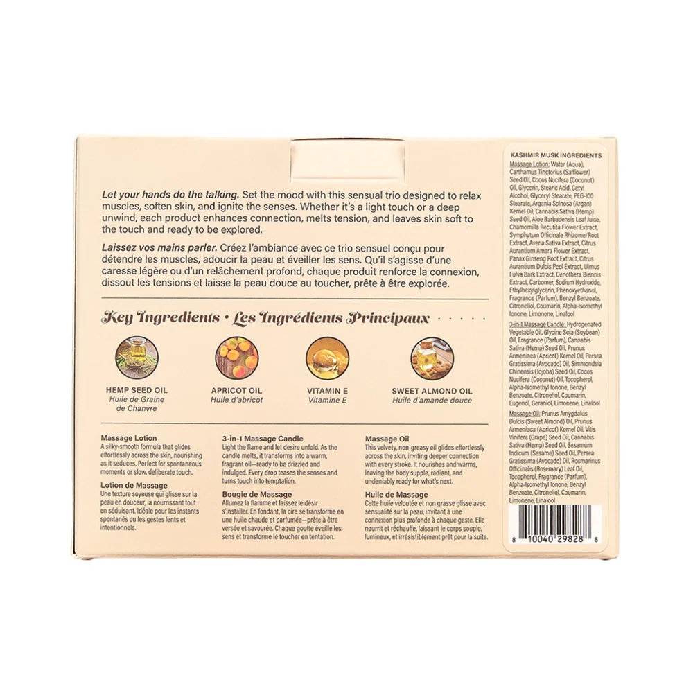 Earthly Body Hemp Seed Massage in a Box Gift Set Kashmir Musk - Image 3
