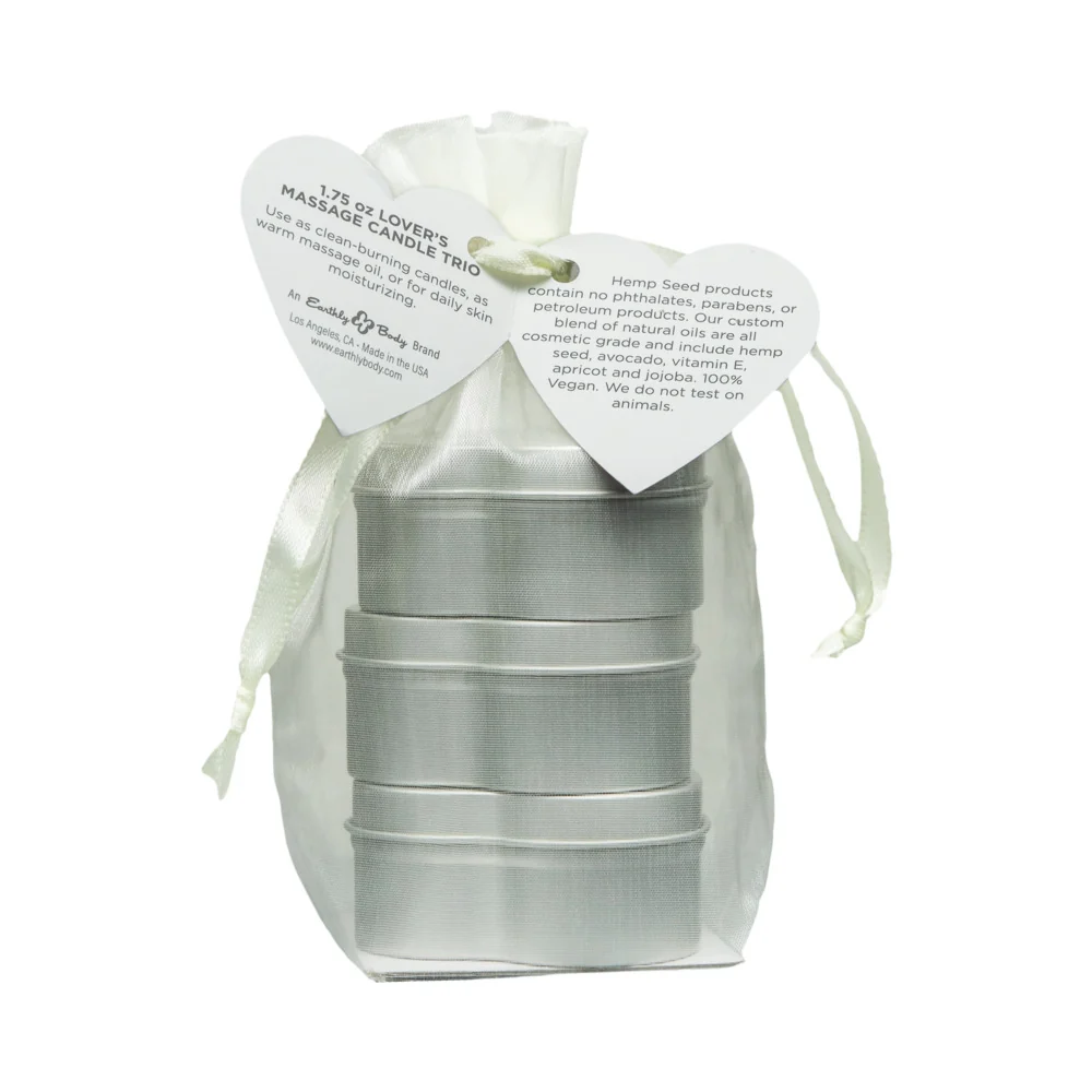 Earthly Body Hemp Seed Valentine Candle Trio: XOXO, Lip Locked, Pucker Up - Image 3