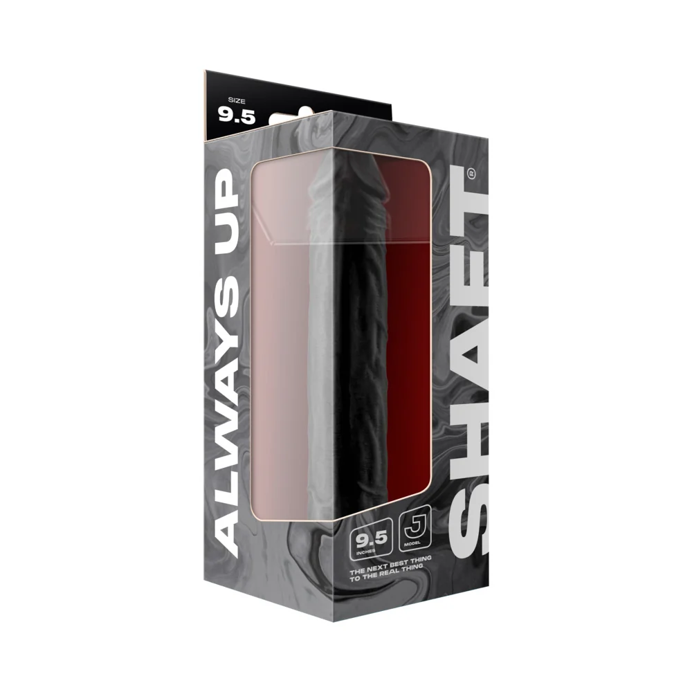 Shaft Model J 9.5 in. Liquid Silicone Dong Black - Image 7