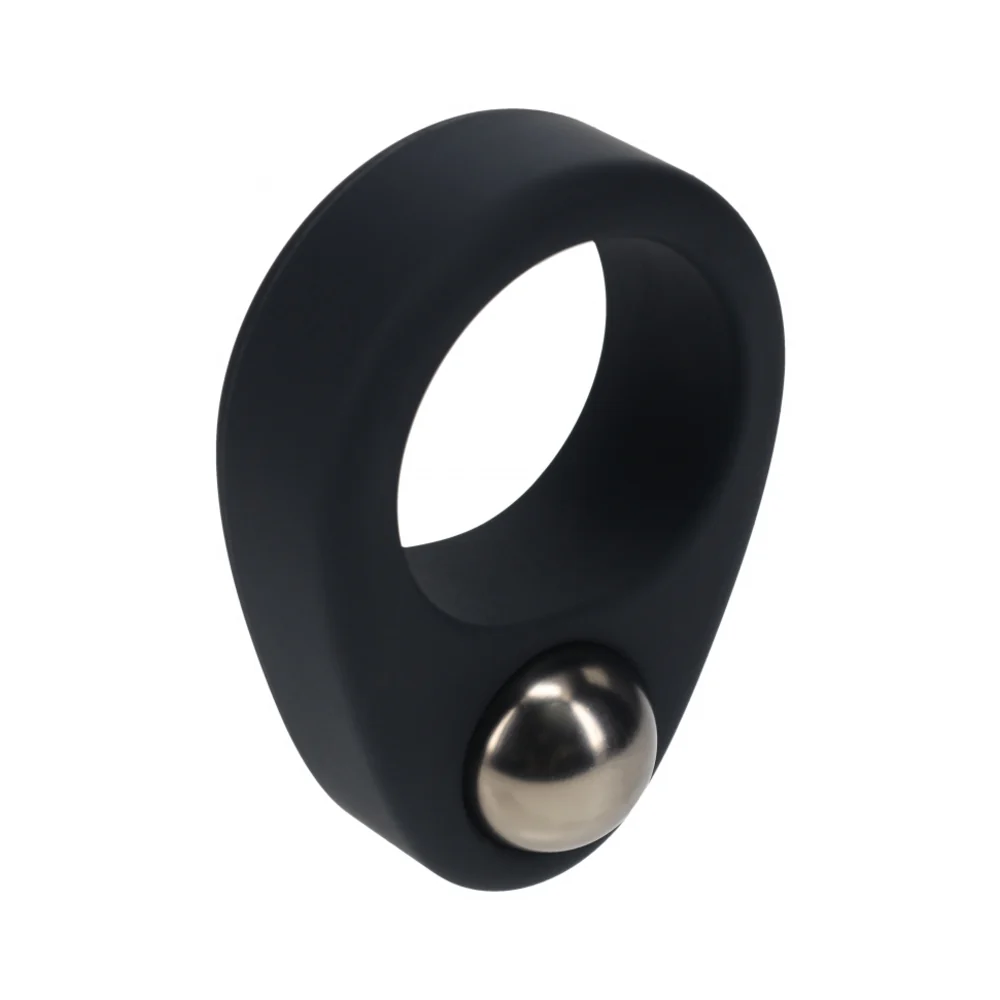 LEVELZ Liquid Silicone Single Weighted Ball Cock Ring Black - Image 2
