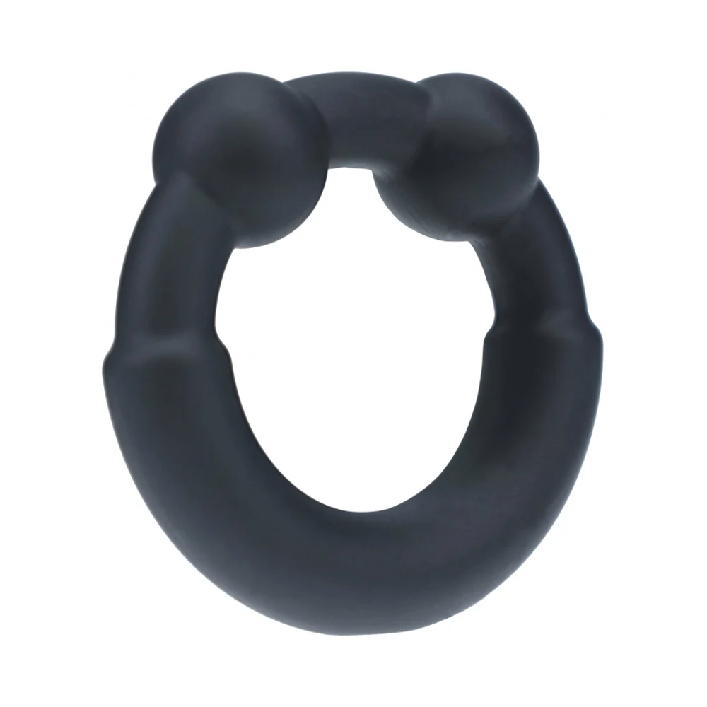 LEVELZ Metal & Silicone Cock Ring Black - Image 2