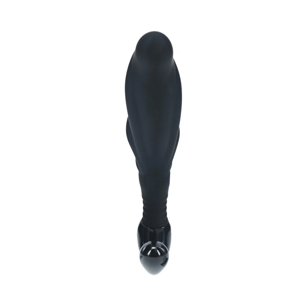 LEVELZ Rippled with Hard Loop Silicone Prostate Massager Large Black - Image 3