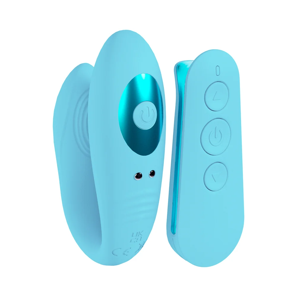 Loveline Charme Rechargeable Silicone Dual Motor Vibrator Blue - Image 2