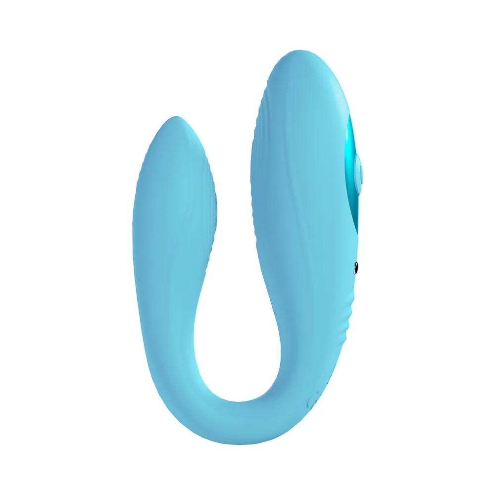 Loveline Charme Rechargeable Silicone Dual Motor Vibrator Blue - Image 3