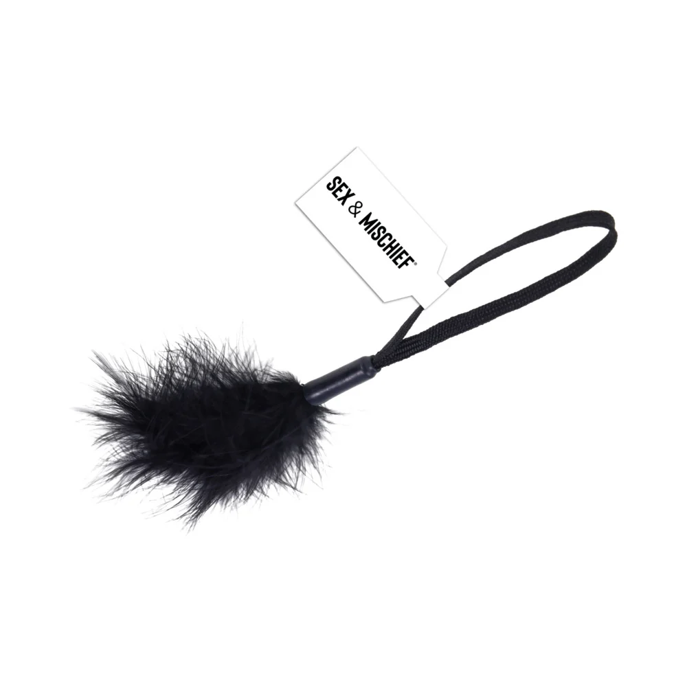 Sportsheets Sex & Mischief Peaches ''n CreaMe Wrist Feather Tickler Black - Image 2