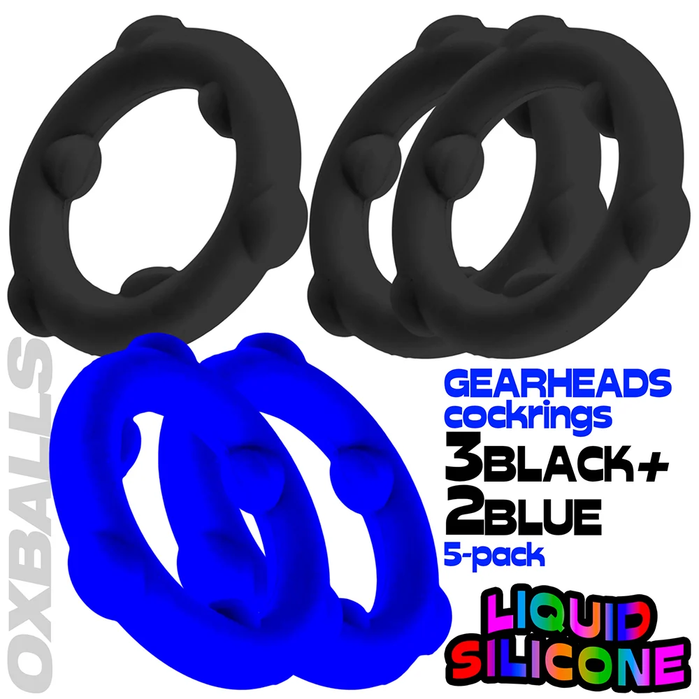 Oxballs Gearheads 5-Pack Spinner Rings Blue/Black - Image 4