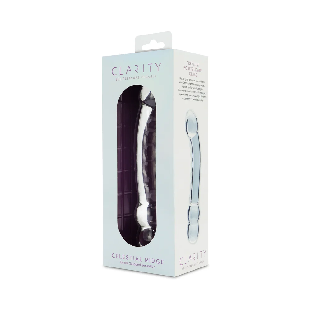 Clarity Celestial Ridge Glass Dildo - Image 6