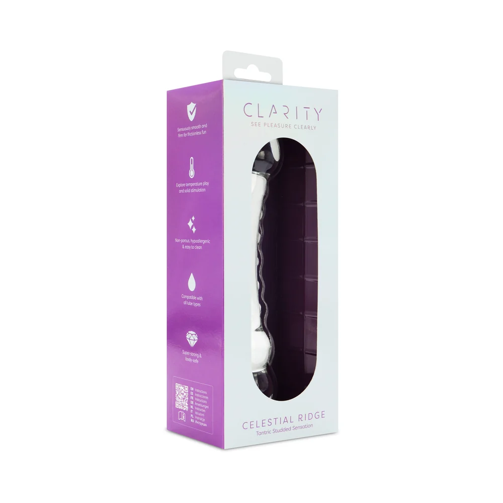 Clarity Celestial Ridge Glass Dildo - Image 7