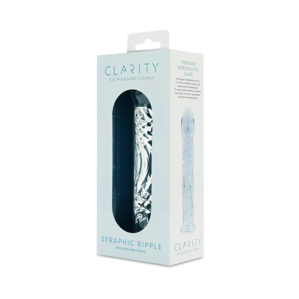Clarity Seraphic Ripple Glass Dildo - Image 4