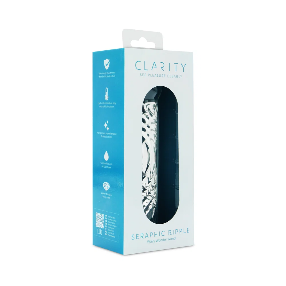 Clarity Seraphic Ripple Glass Dildo - Image 5
