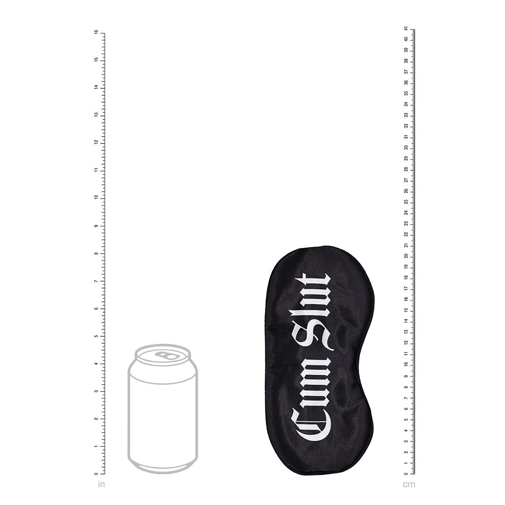 Ouch! Cum Slut Printed Mask Satin Black - Image 4