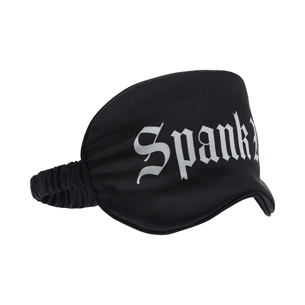 Ouch! Spank Me Printed Mask Satin Black - Image 2