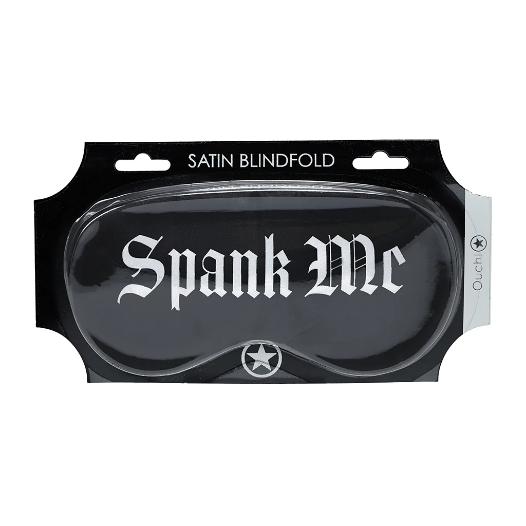 Ouch! Spank Me Printed Mask Satin Black - Image 3