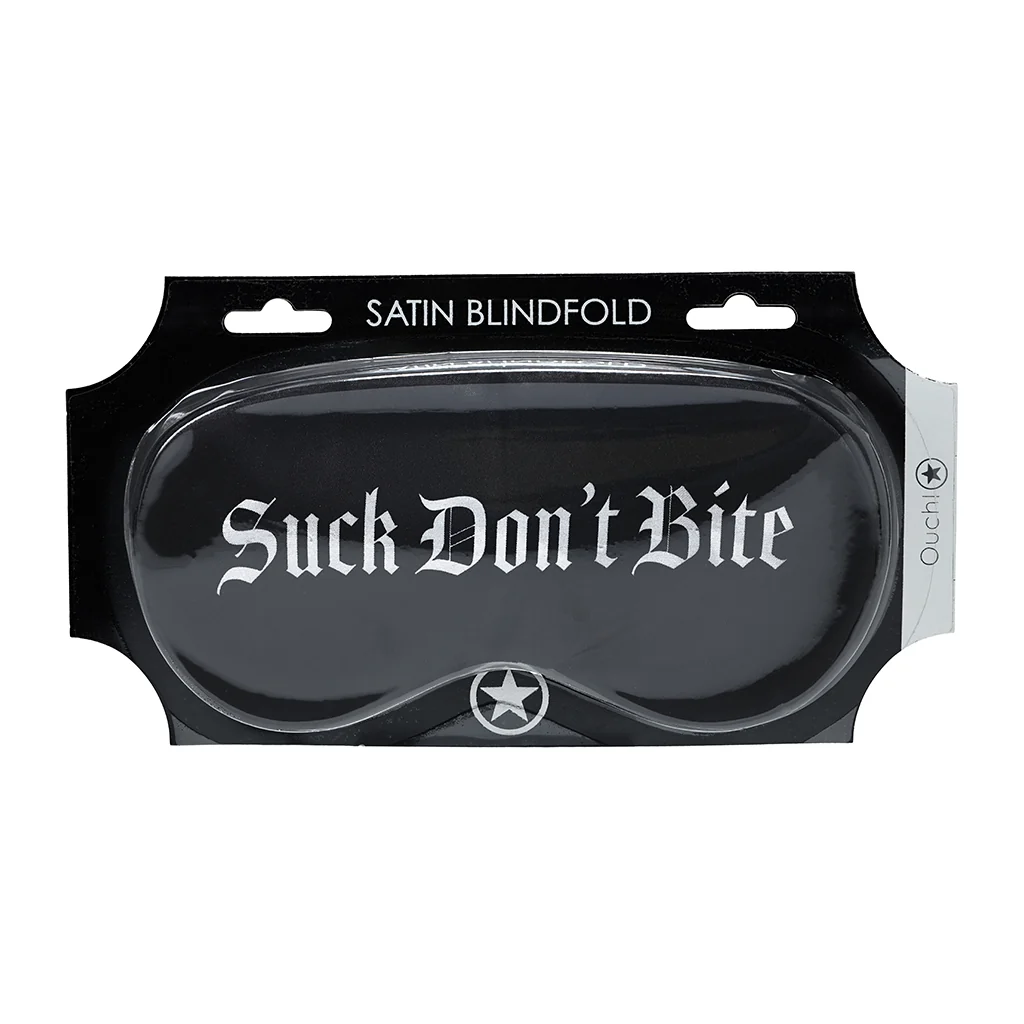 Ouch! Suck Don''t Bite Printed Mask Satin Black - Image 3