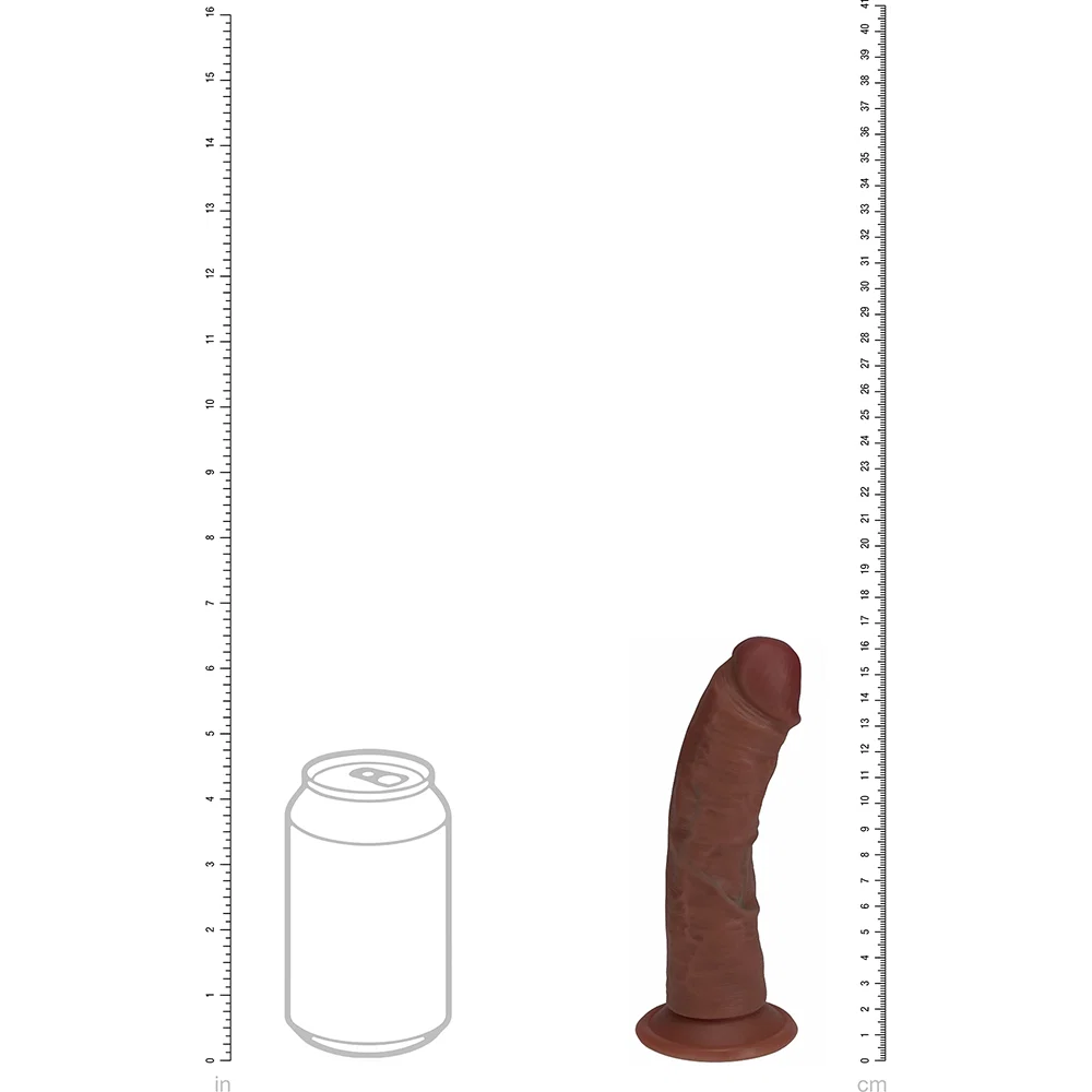RealRock 6 in. Vibrating Cock Curved Brown - Image 6