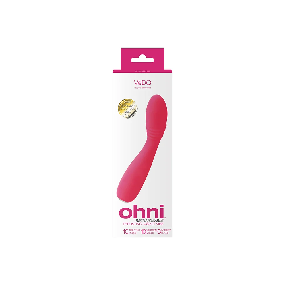 VeDO Ohni Rechargeable G-Spot Thrusting Vibe Pink - Image 5