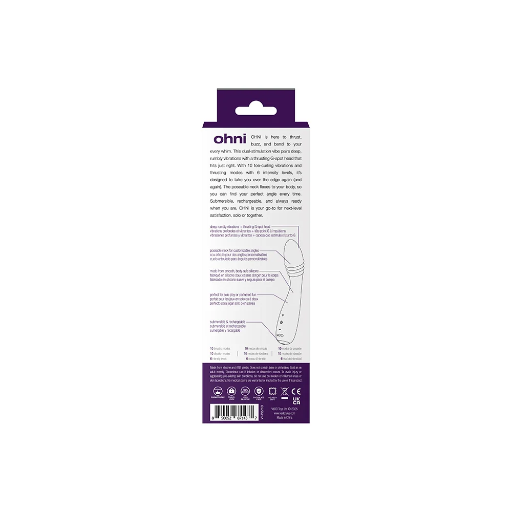VeDO Ohni Rechargeable G-Spot Thrusting Vibe Purple - Image 6