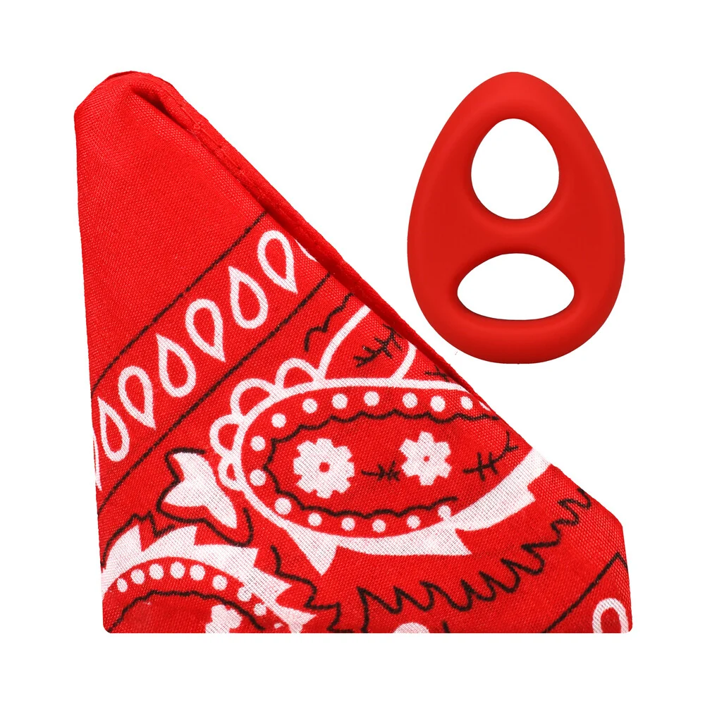 Rock Solid The Code Silicone C-Ring with Bandana Red/Black - Image 2