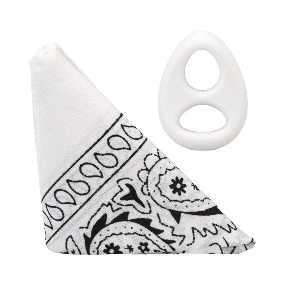 Rock Solid The Code Silicone C-Ring with Bandana White/Black - Image 2