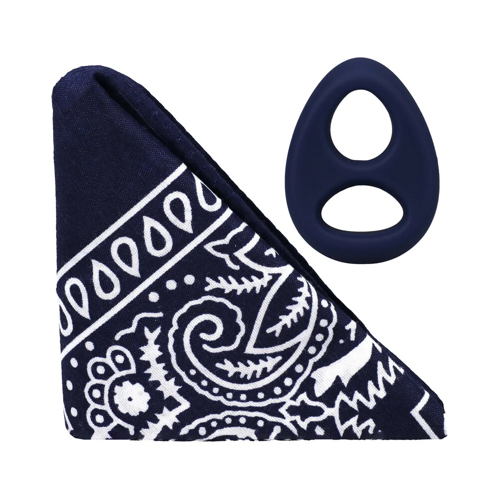 Rock Solid The Code Silicone C-Ring with Bandana Navy Blue/Black - Image 2