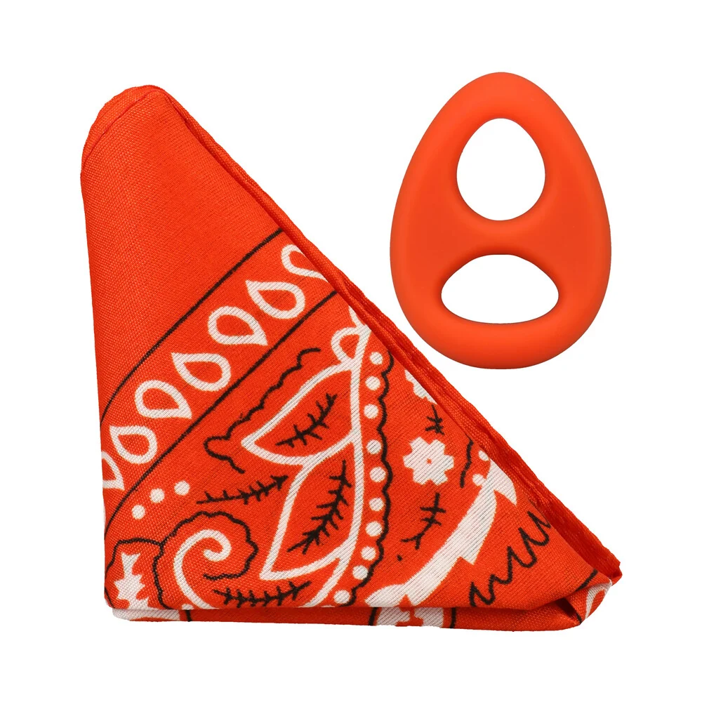 Rock Solid The Code Silicone C-Ring with Bandana Orange/Black - Image 2