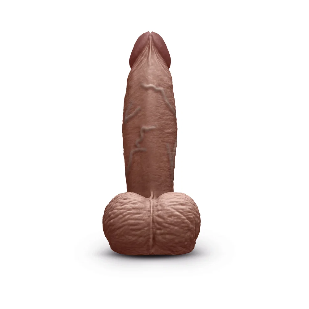 b-Vibe Slipskin Realistic Silicone Dildo 6 in. Girthy Brown - Image 11