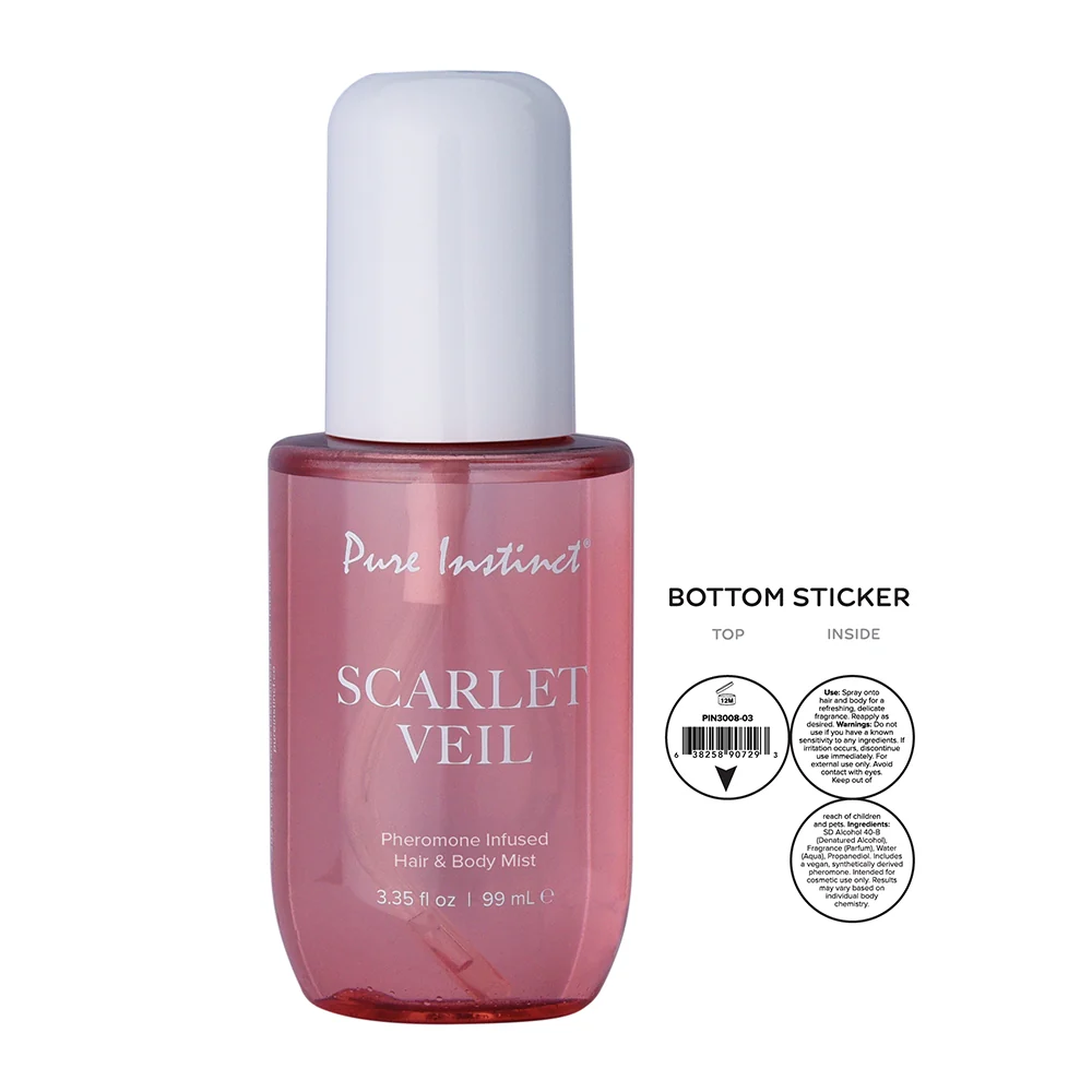 Pure Instinct Pheromone Hair & Body Mist Scarlet Veil 3.35 oz. - Image 3