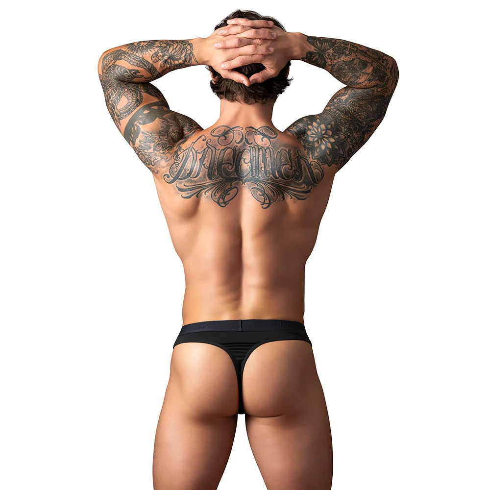 Male Power Open Ended Thong Open Black L/XL - Image 7