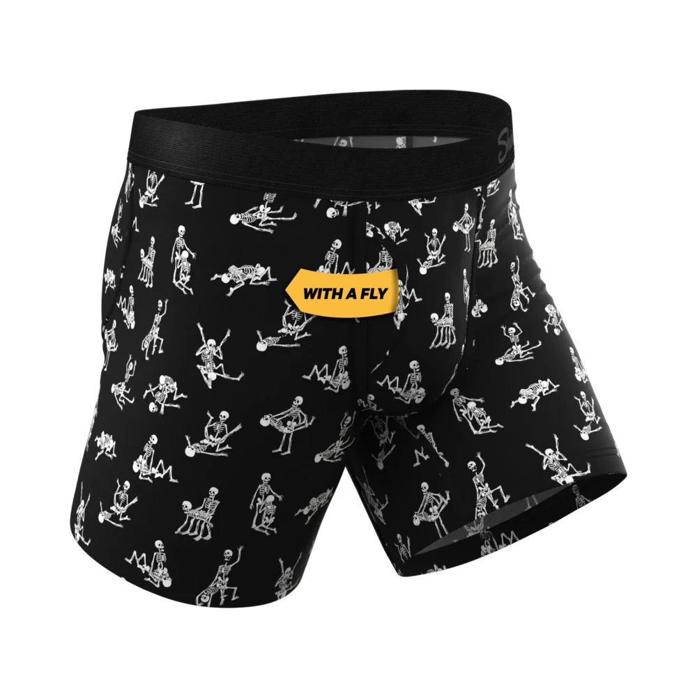 Shinesty The Bare Back Bones Glow-in-the-Dark Skeletons Ball Hammock Pouch Underwear with Fly L - Image 8