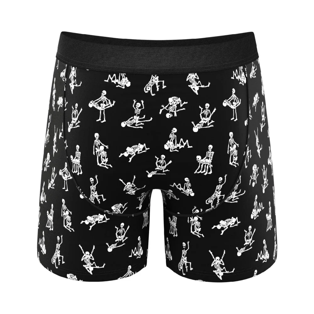 Shinesty The Bare Back Bones Glow-in-the-Dark Skeletons Ball Hammock Pouch Underwear with Fly L - Image 9