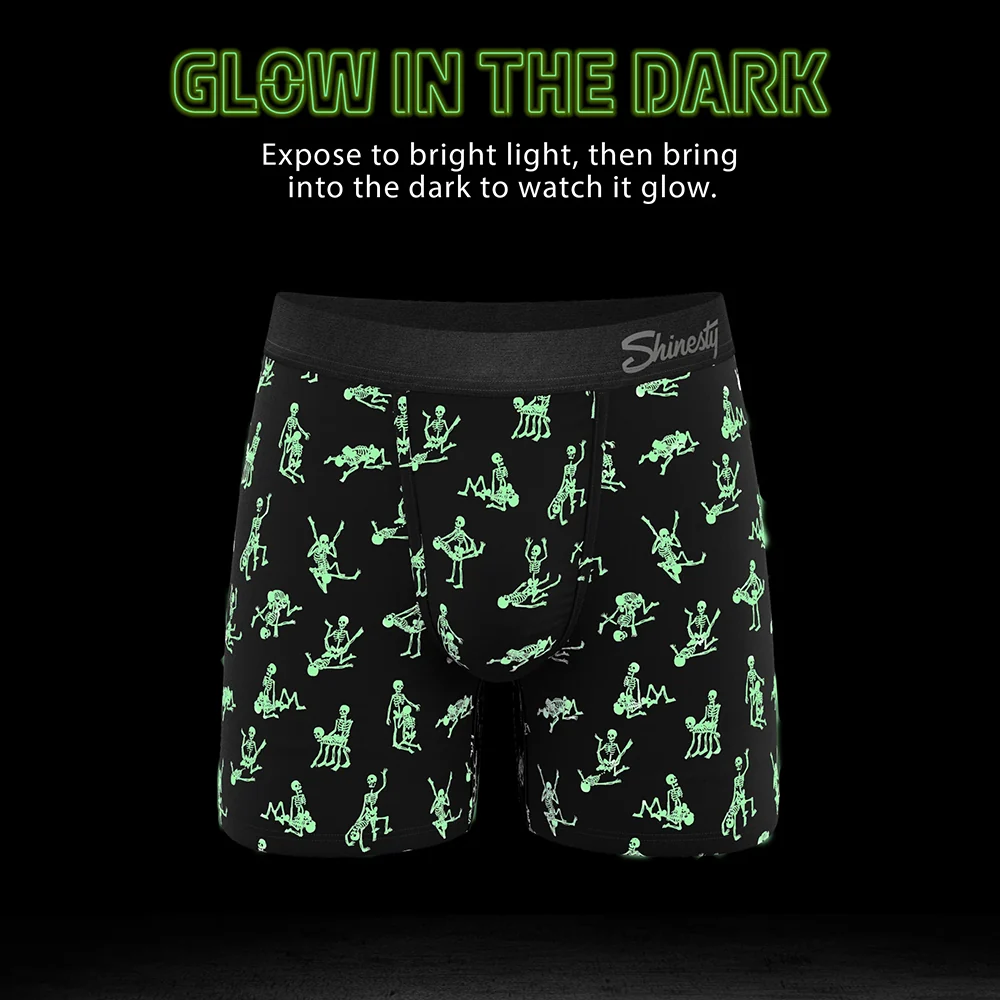 Shinesty The Bare Back Bones Glow-in-the-Dark Skeletons Ball Hammock Pouch Underwear with Fly L - Image 10