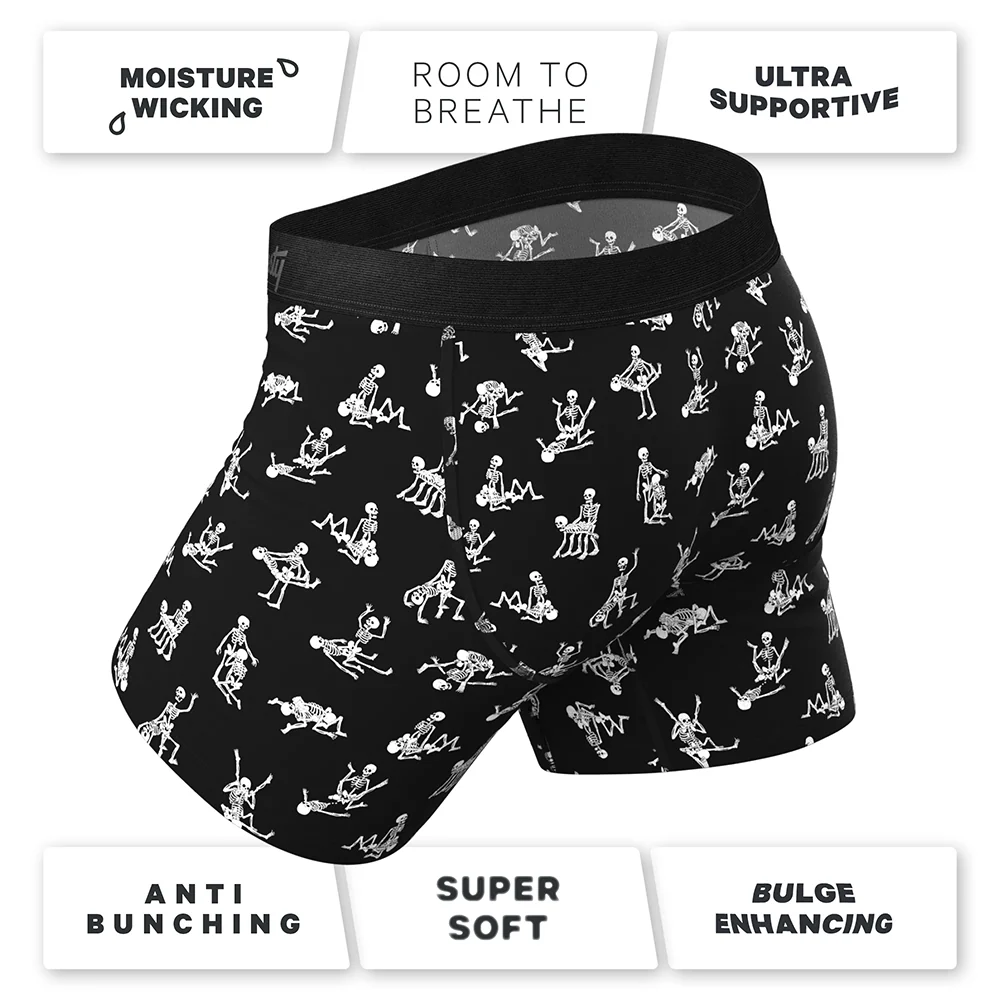 Shinesty The Bare Back Bones Glow-in-the-Dark Skeletons Ball Hammock Pouch Underwear with Fly L - Image 12