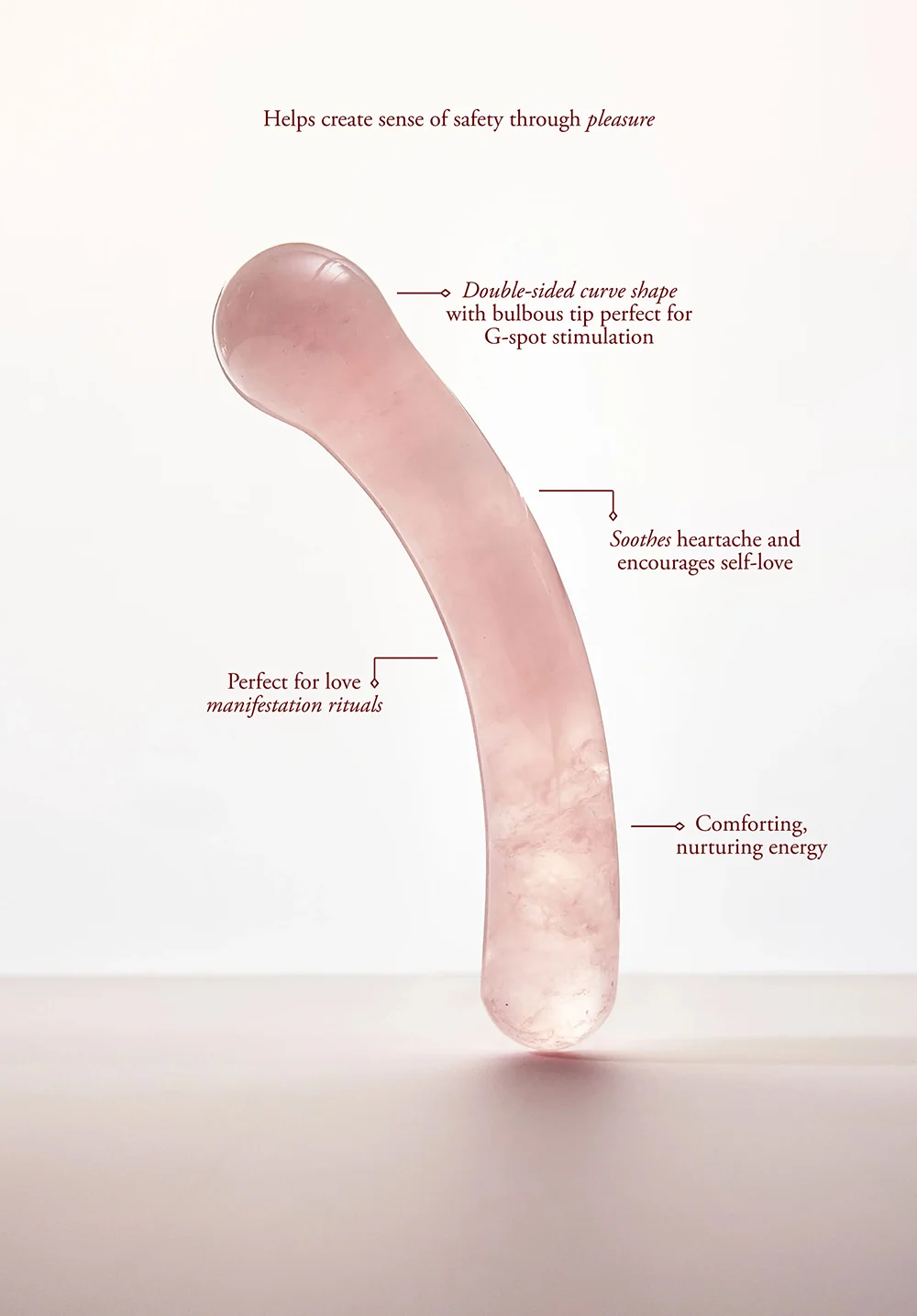 Chakrubs Heart Curve Rose Quartz Wand - Image 11