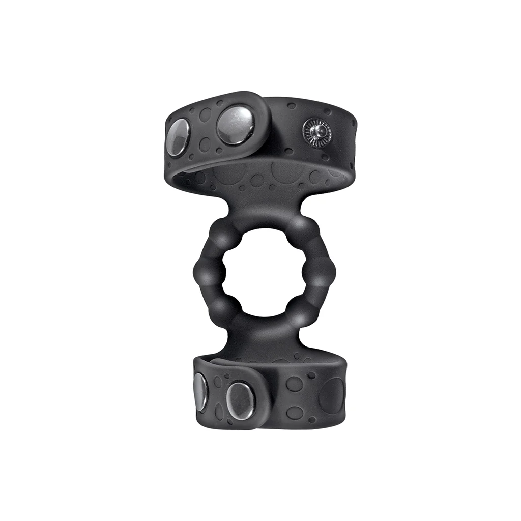 Magic Beaded Cock Ring&Adjustable Ball Straps Black - Image 5