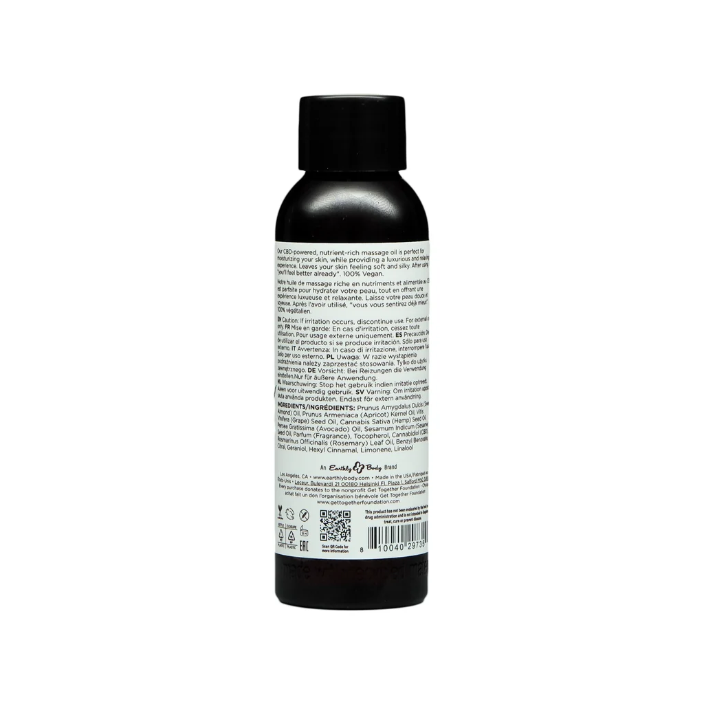 Earthly Body Hemp Seed CBD Relaxing Massage and Body Oil Naked in the Woods 2 oz. - Image 3
