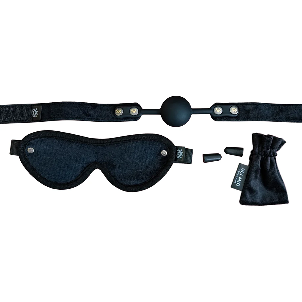 SEI MIO Sensory Surrender Blindfold, Gag and Earplug Kit - Image 8