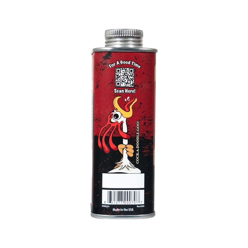 Cock Oil Water-Based Lubricant Metal Can with Inner Plastic Liner 9 oz. - Image 2
