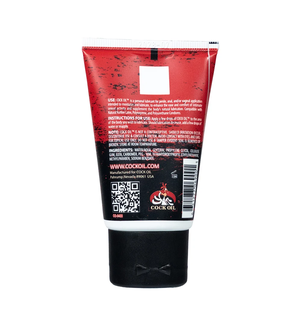 Cock Oil Water-Based Lubricant Squeeze Tube 2 oz. - Image 2