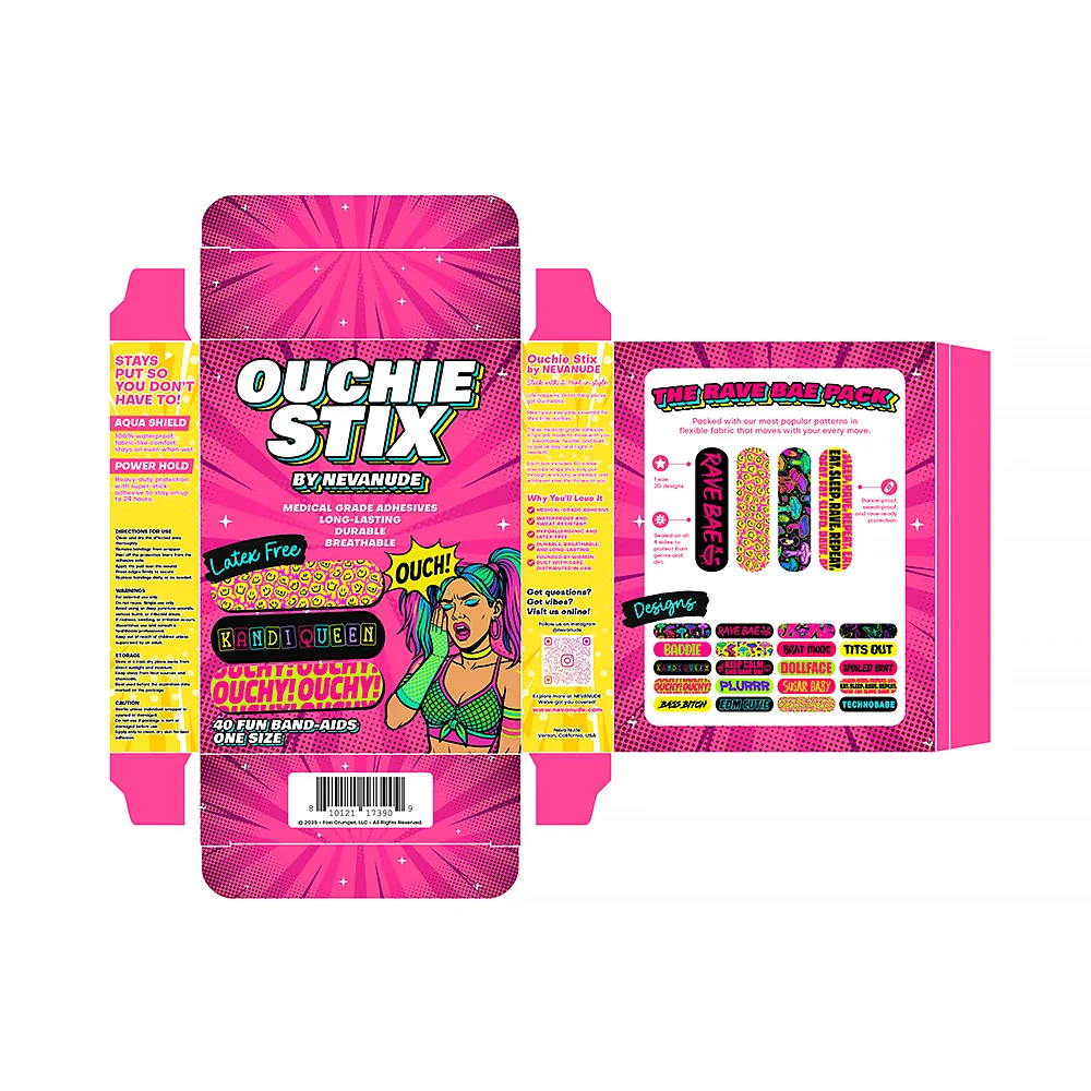 Ouchie Stix by Neva Nude Plur Vibes Bandages 40-Pack - Image 4