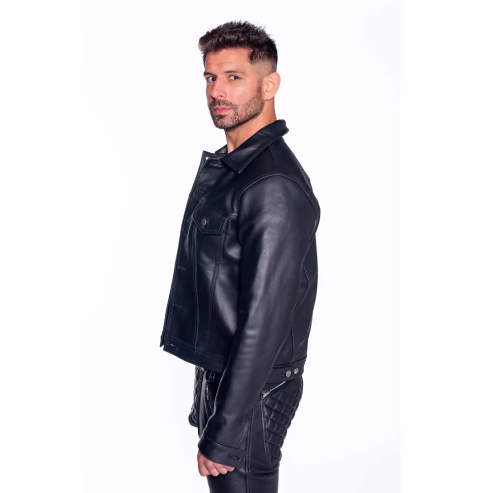 Prowler RED Leather Trucker Jacket S - Image 10