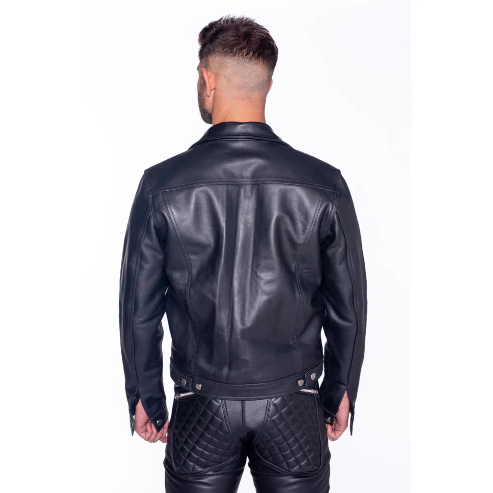 Prowler RED Leather Trucker Jacket XL - Image 11