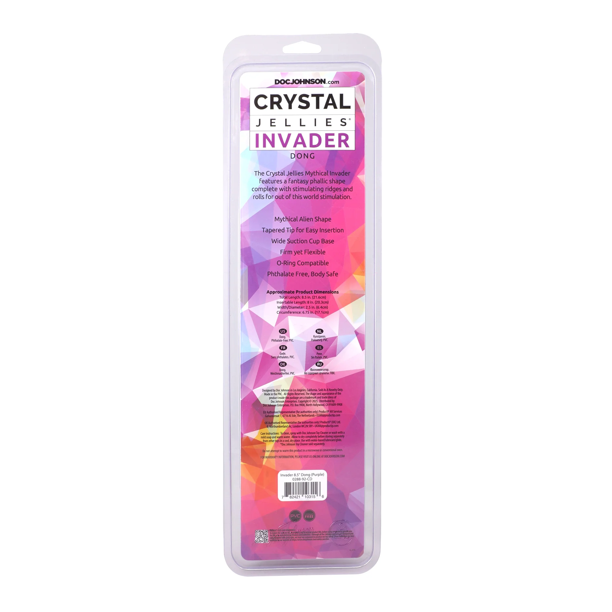 Crystal Jellies Invader 8.5 in. Dildo Purple - Image 6